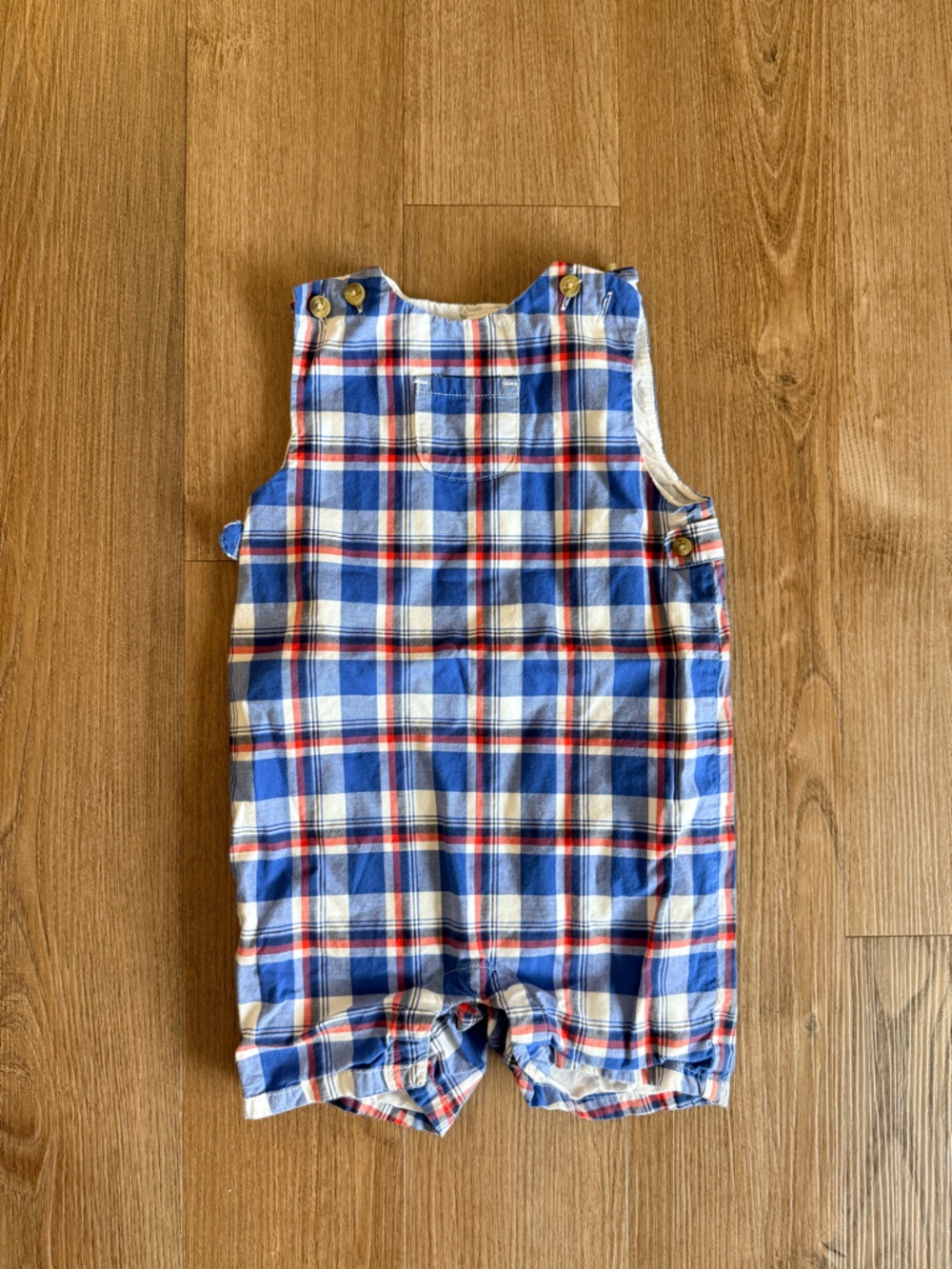 Janie and Jack Blue and Red Checkered Romper